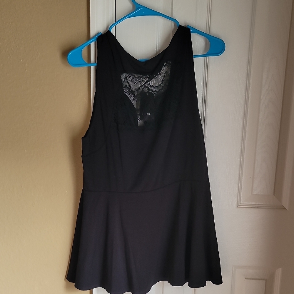 Torrid Black Asymmetrical Peplum Tank Top